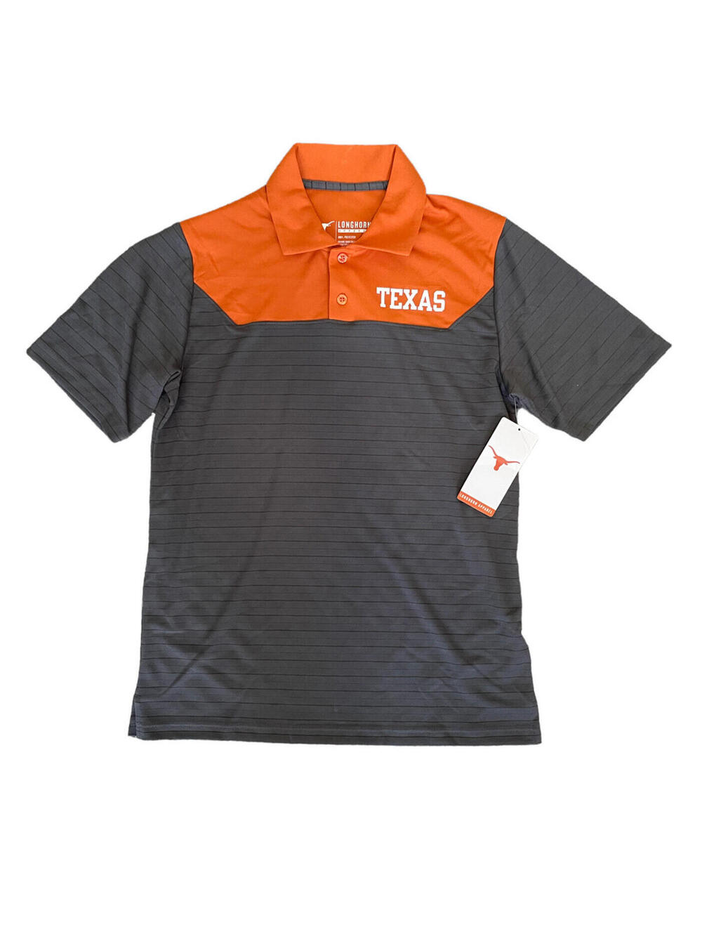 Texas Longhorns Apparel Orange Gray Golf Polo Short Sleeve Shirt Mens Size Small